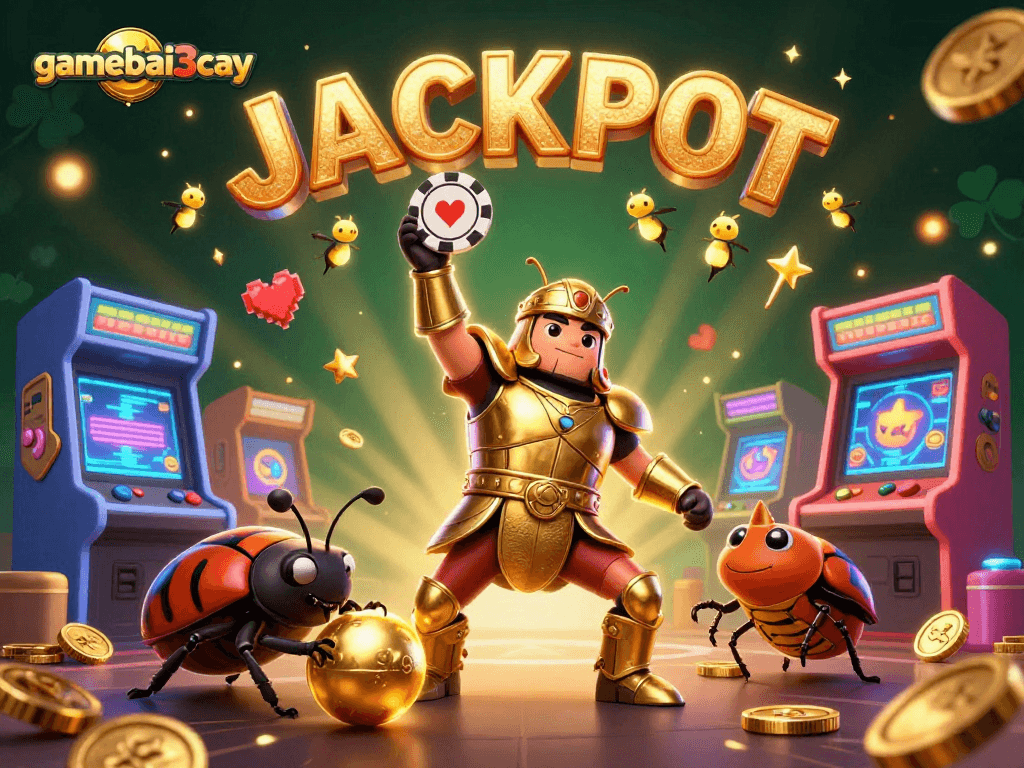Engage in thrilling gameplay with gamebai3cay's vibrant casino scene featuring iconic characters and whimsical elements.