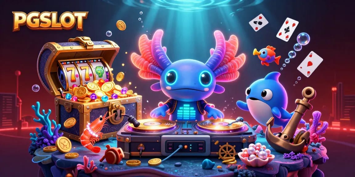 Experience the thrill of PGSLOT with dynamic 3D characters in an underwater casino adventure.