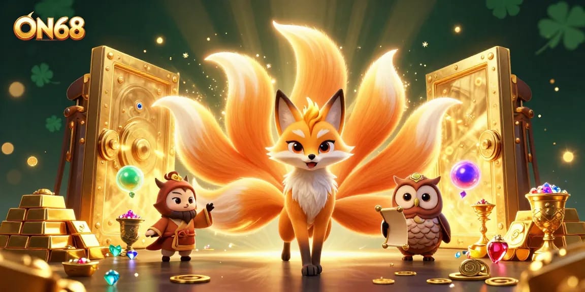 Experience thrilling rewards at ON68 with vibrant characters and dazzling treasures around the casino!