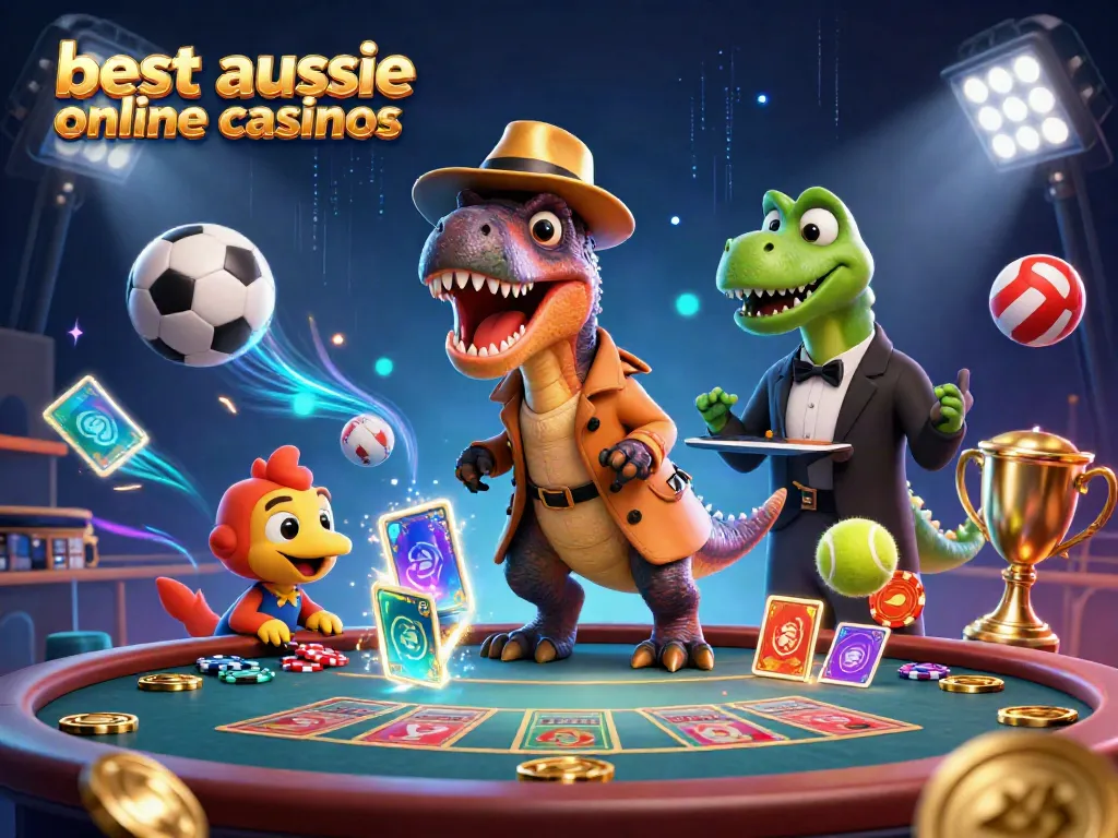 Experience the excitement of the best Aussie online casinos with dynamic cartoon characters engaging in a thrilling blackjack scene.