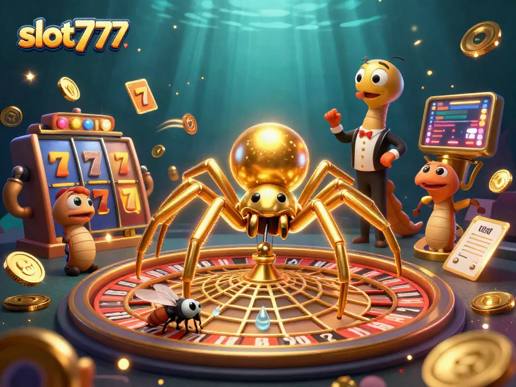 Menangkan jackpot besar di slot777 dengan fitur gulungan slot yang berkilau dan spider croupier yang menarik perhatian.