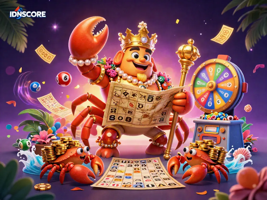 IDNSCORE transforms the gaming experience with dynamic lottery elements and a golden crab emperor.