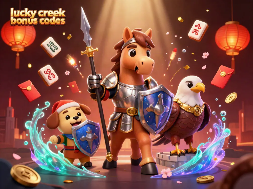 Explore current lucky creek bonus codes for casino promotions and exclusive offers in a vibrant 3D scene.