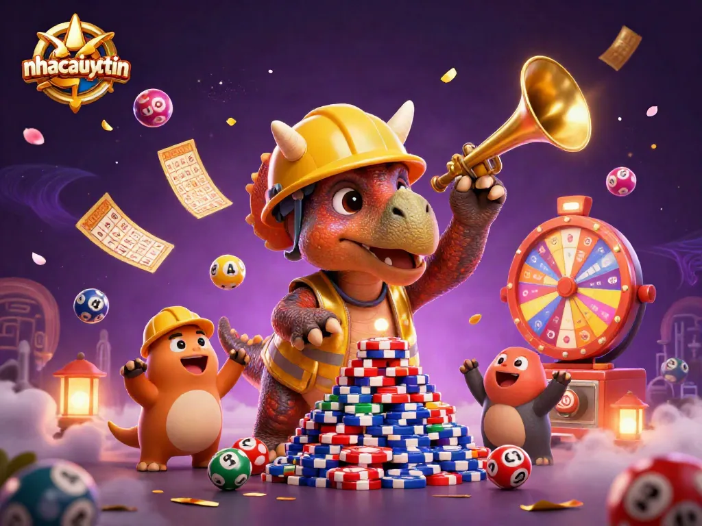 Experience the thrill at nhacaiuytin with a dynamic 3D casino scene celebrating jackpot wins!