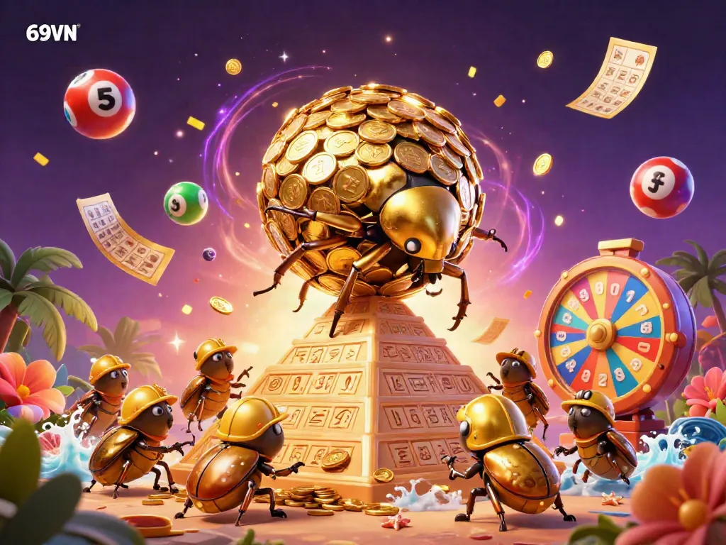 Engage in thrilling gambling action with the vibrant 69VN-themed 3D casino illustration.