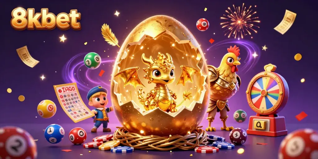Engage with 8xbet's thrilling gaming experience featuring a splendid dragon and golden gaming elements.