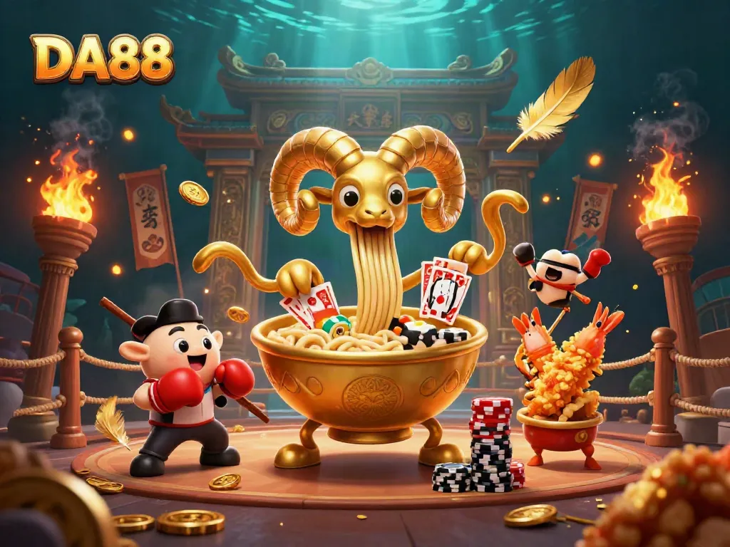 Engage in thrilling action at DA88 casino with vibrant characters and dynamic gaming elements.
