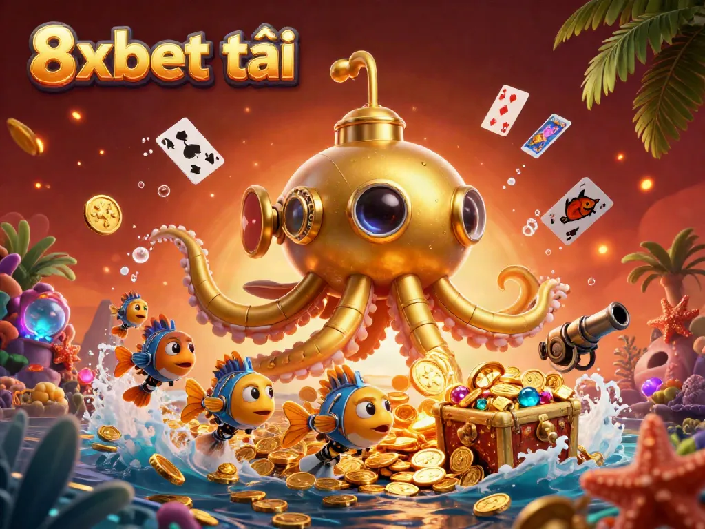 8xbet tải immersive undersea casino adventure with a mechanical kraken and treasure elements