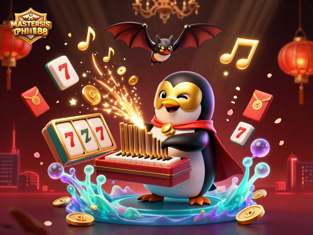 Experience the richness of gameplay at MASTERSPIN188 with a vibrant 3D casino scene filled with jackpots and prizes.