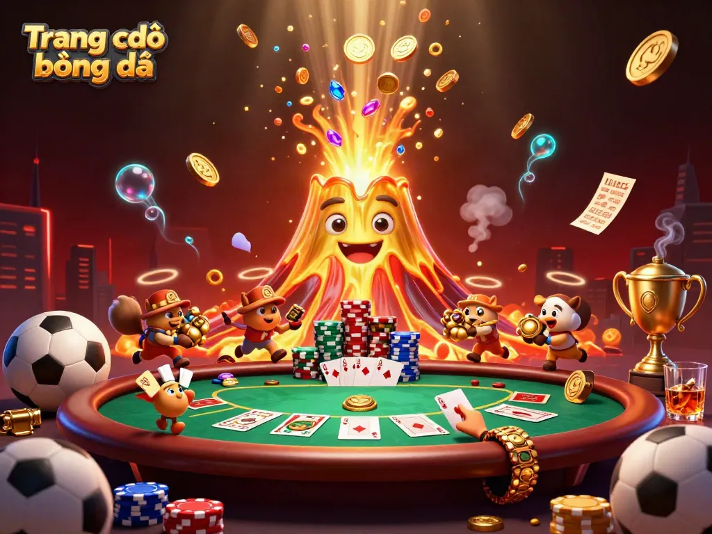 Experience the thrill of Trang cá độ bóng đá with a vibrant 3D illustration of sports betting excitement.