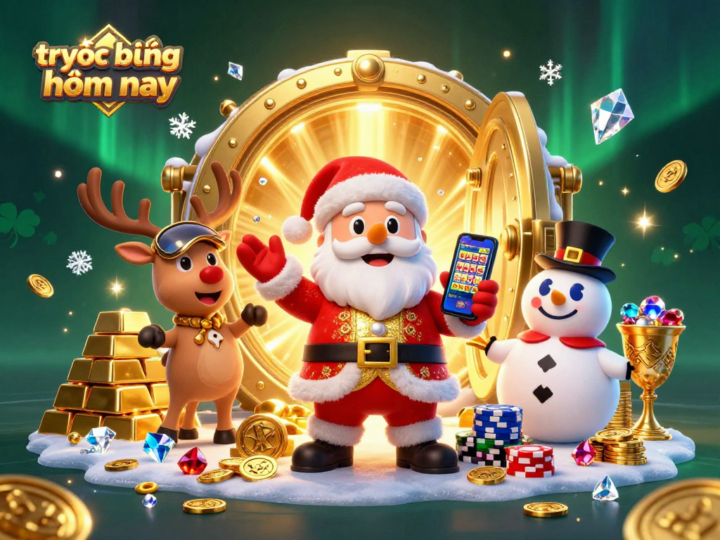 Experience thrilling trực tiếp bóng đá hôm nay with engaging casino elements and festive characters.