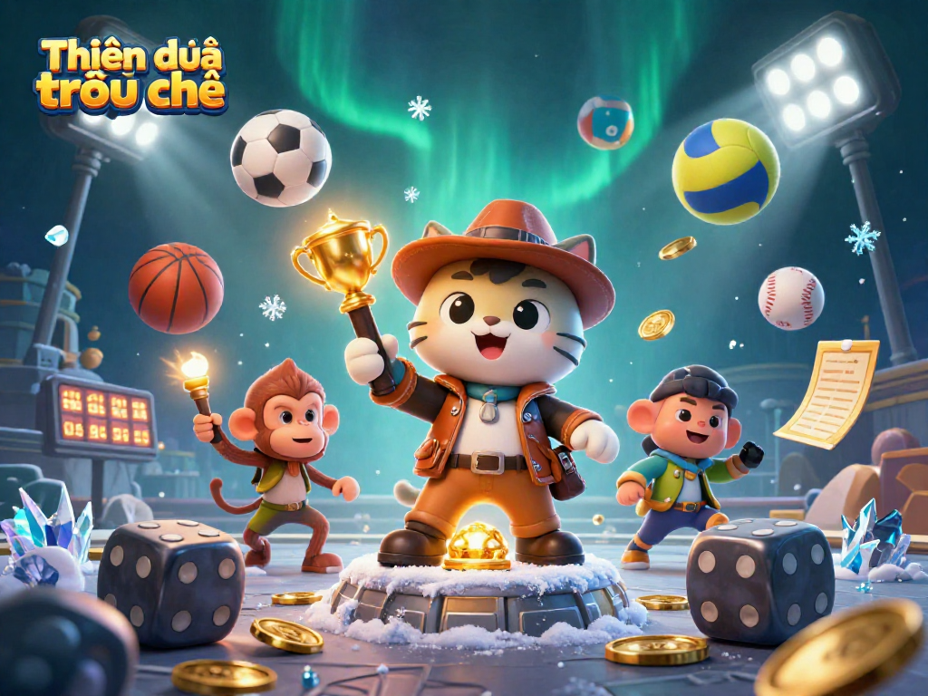 Engage in thrilling experiences at Thiên đường trò chơi with this vibrant 3D casino adventure illustration.