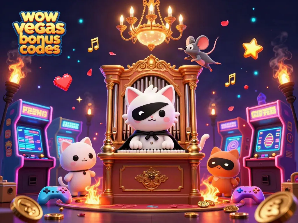 Win big with WOW Vegas Bonus Codes in this vibrant casino-themed artwork.