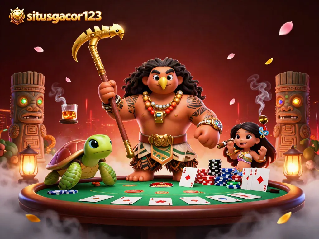 Engage with situsgacor123 in a vibrant online gambling experience featuring interactive characters and rich casino elements.