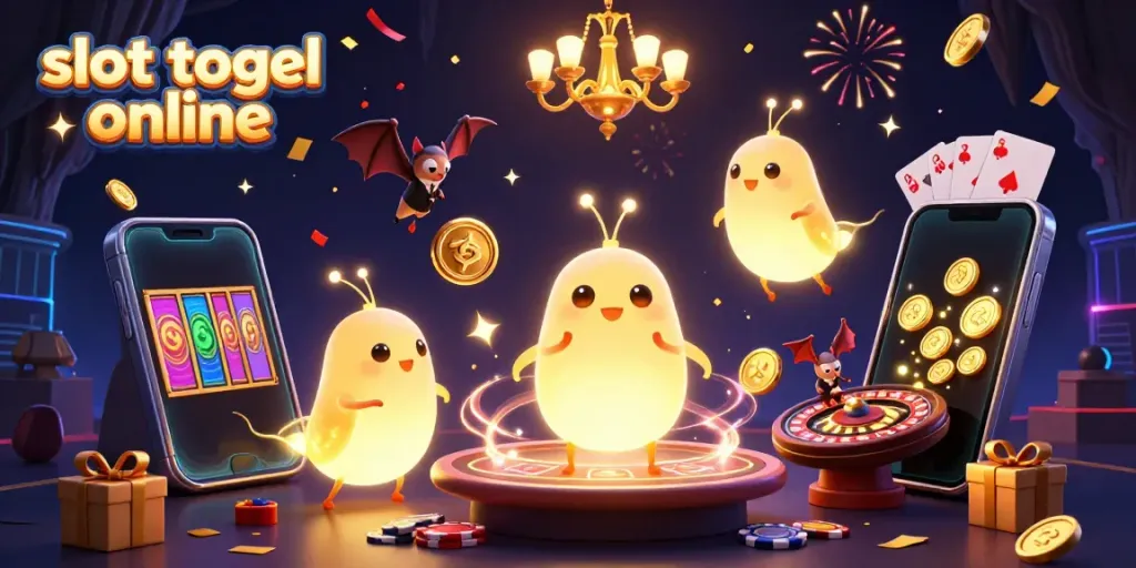 Menangkan slot togel online dengan elemen permainan yang menarik pada ilustrasi kasino animasi.