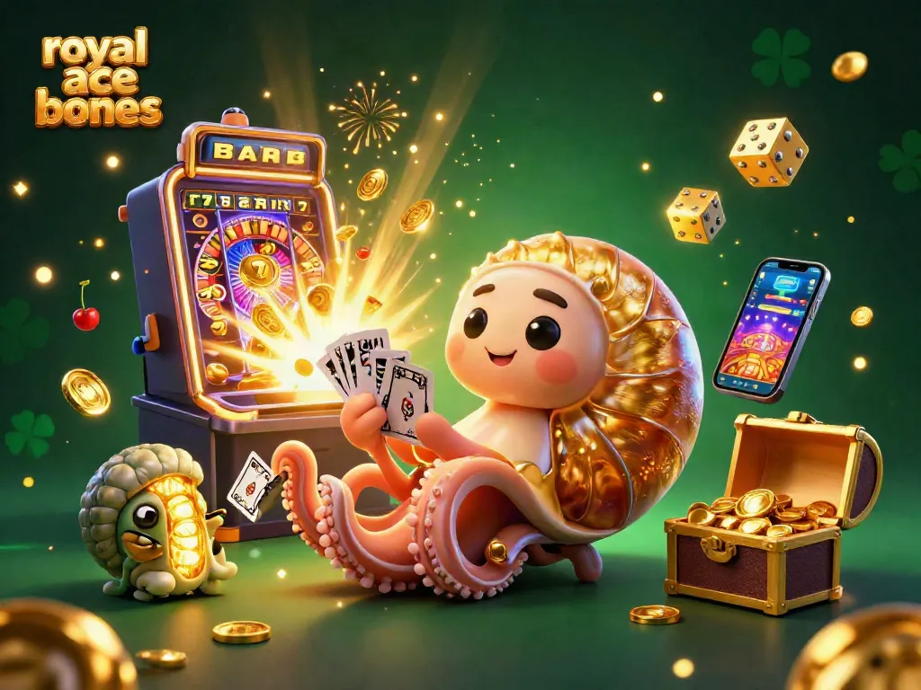Experience royal ace bonus codes with exciting jackpots and vibrant casino elements in this dynamic 3D scene.