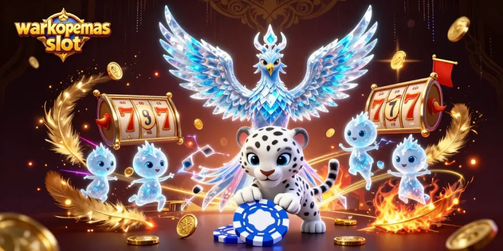 Memenangkan putaran warkopemas slot dengan paduan karakter kartun dan elemen kasino efek visual