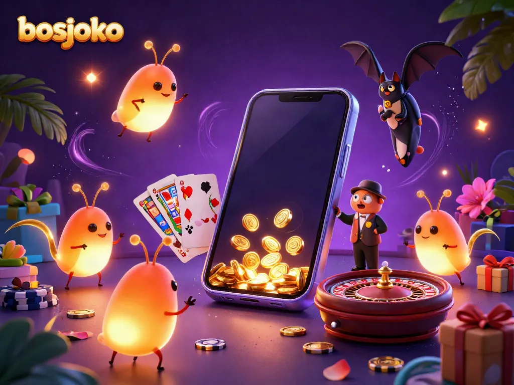 Engage in the magical world of bosjoko casino with glowworms illuminating a vibrant gambling scene
