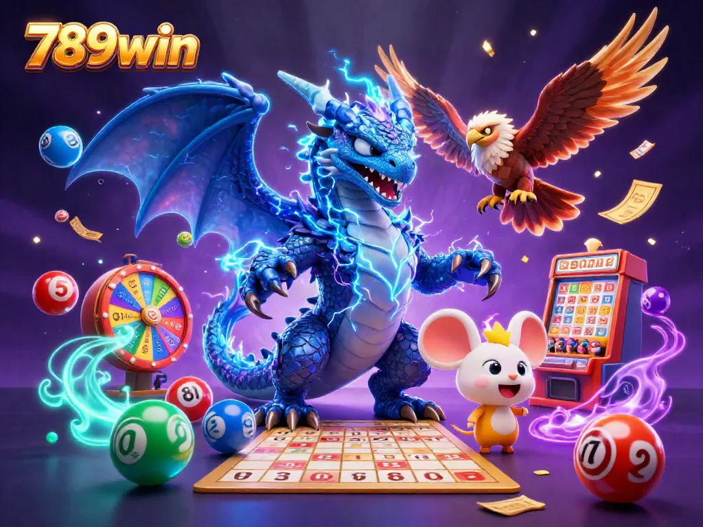 Engage in thrilling games at 789win with colorful lottery balls and dynamic casino elements.