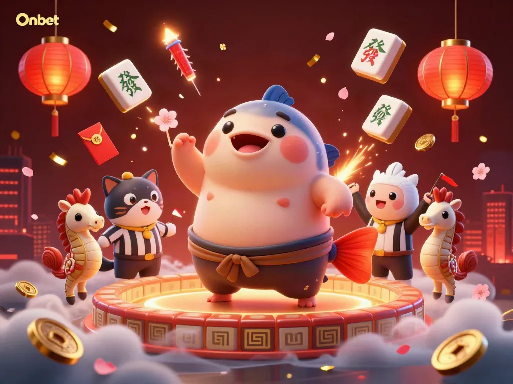 Join the excitement at Onbet with a dramatic underwater casino scene featuring unique characters and festive decorations.