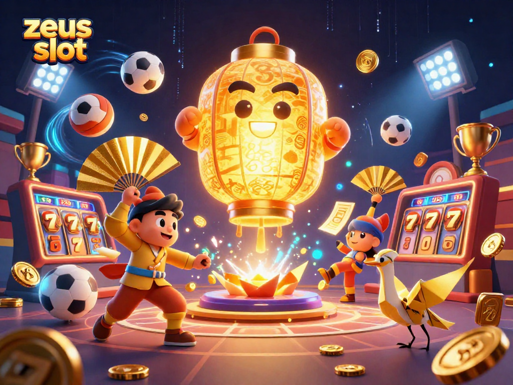 Menggali kemenangan besar di zeus slot dengan suasana kasino malam yang dramatis.